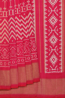 Collection of Pochampally Ikat Silk Pink Saree in a gallery layout