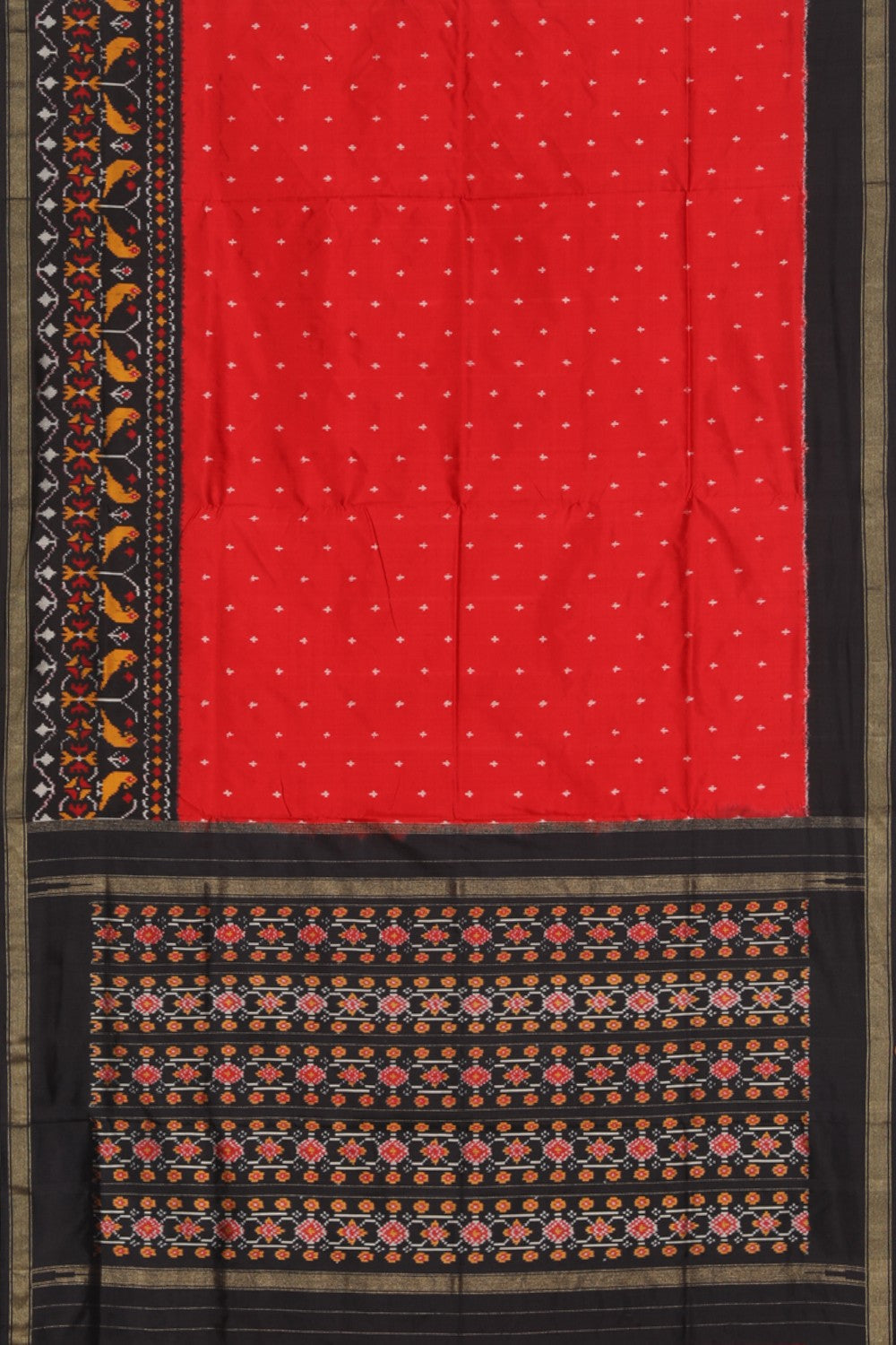 Image of Pochampally Ikat Silk Red Saree