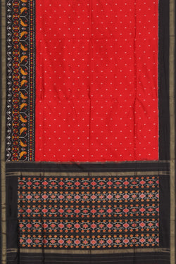 Collection of Pochampally Ikat Silk Red Saree in a gallery layout