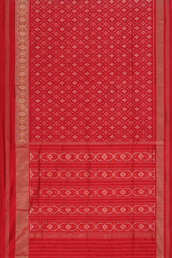 Collection of Pochampally Ikat Silk Red Saree in a gallery layout