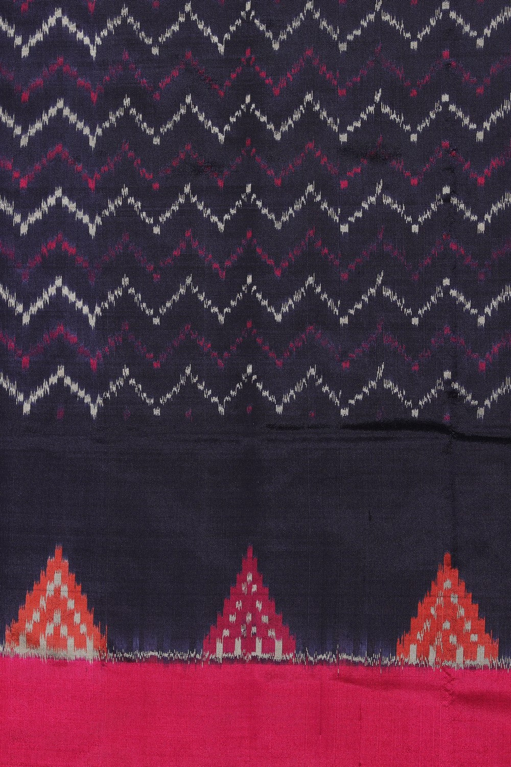 Collection of Pochampally Ikat Silk Navy Blue Saree in a gallery layout