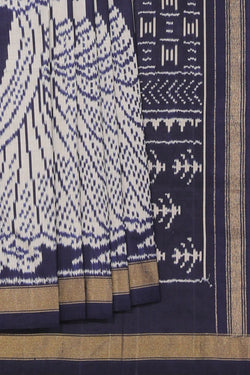 Collection of Pochampally Ikat Silk Navy Blue Saree in a gallery layout