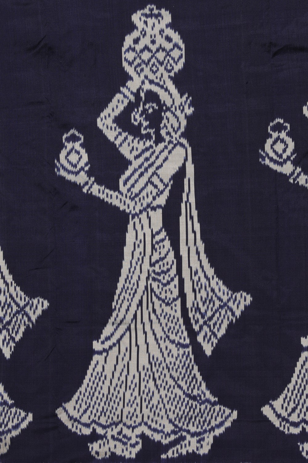 Collection of Pochampally Ikat Silk Navy Blue Saree in a gallery layout