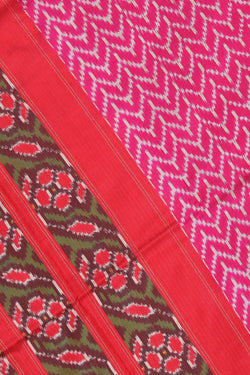 Image of Pochampally Ikat Silk Pink Dupatta