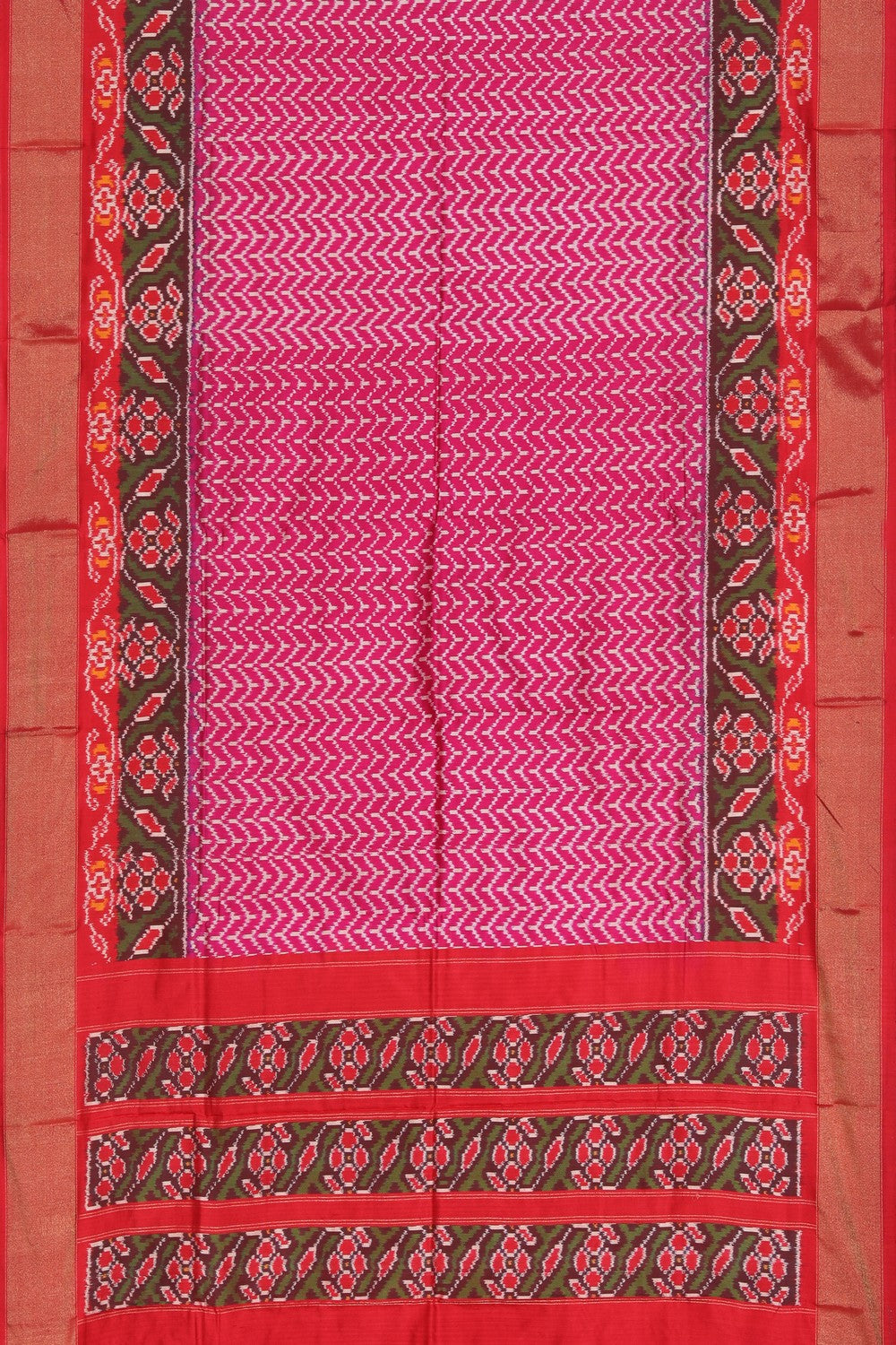 Pochampally Ikat Silk Pink Dupatta