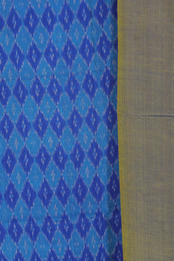 Image of Pochampally Ikat Unstitched Suit With Dupatta (3 Pcs Set)