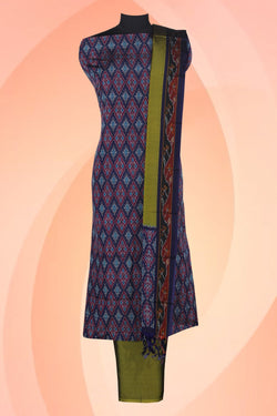 Collection of Pochampally Ikat Unstitched Suit With Dupatta (3 Pcs Set) in a gallery layout