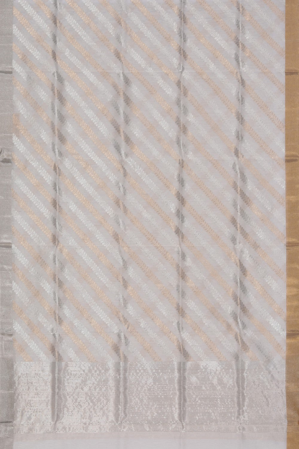 Collection of Chanderi Off-White Dupatta in a gallery layout