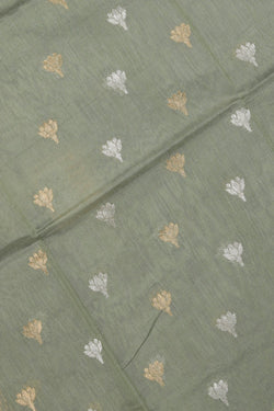 Collection of Chanderi Pastel Green Dupatta in a gallery layout