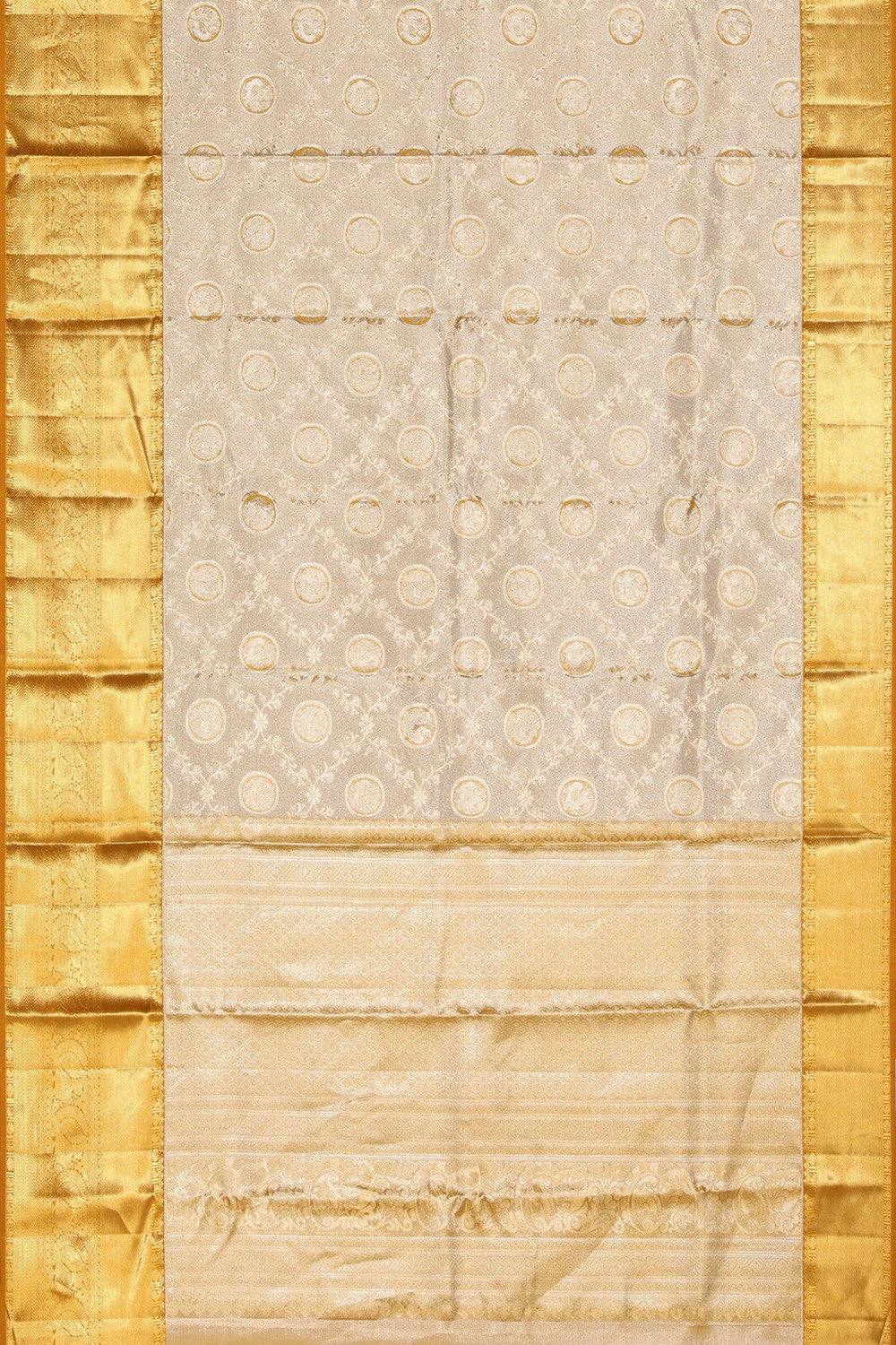 Collection of Kanchipattu Tissue Gold Saree in a gallery layout