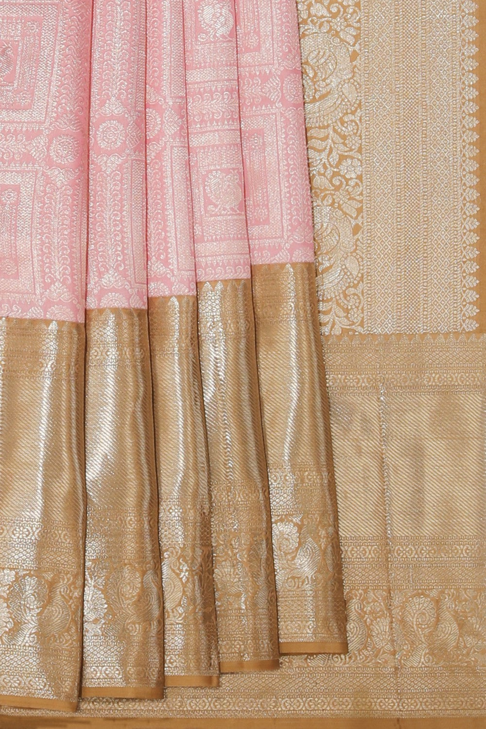 Collection of Kanchipattu Tissue Brocade Pink Saree in a gallery layout