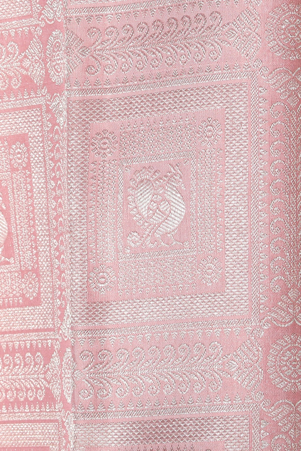 Collection of Kanchipattu Tissue Brocade Pink Saree in a gallery layout