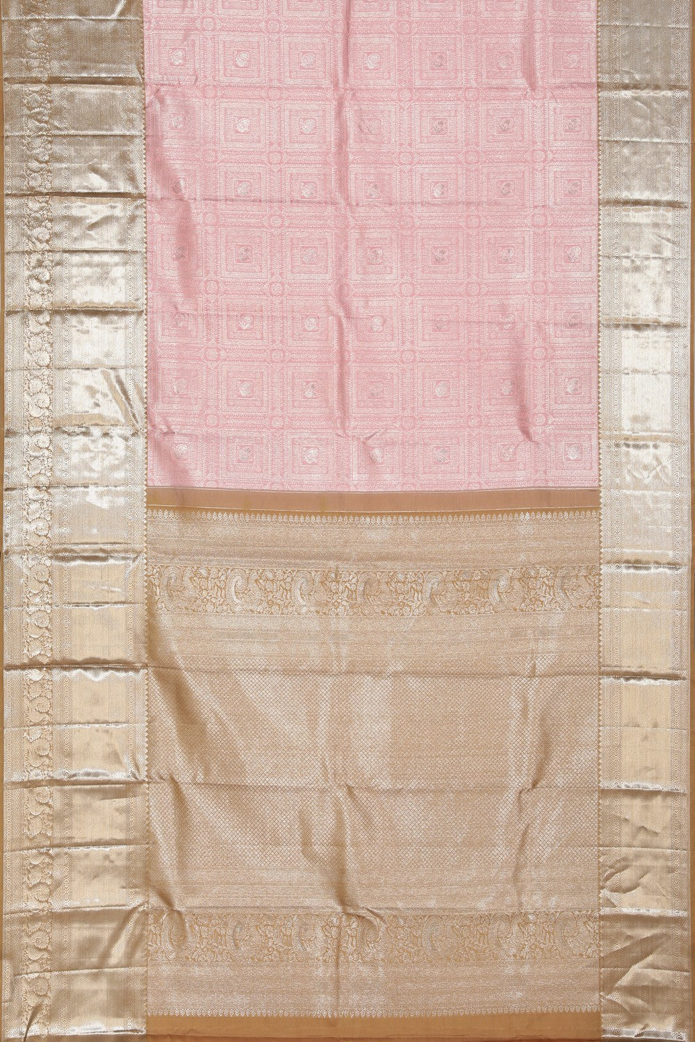 Collection of Kanchipattu Tissue Brocade Pink Saree in a gallery layout