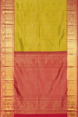 Collection of Kanchipattu Brocade Green Saree in a gallery layout