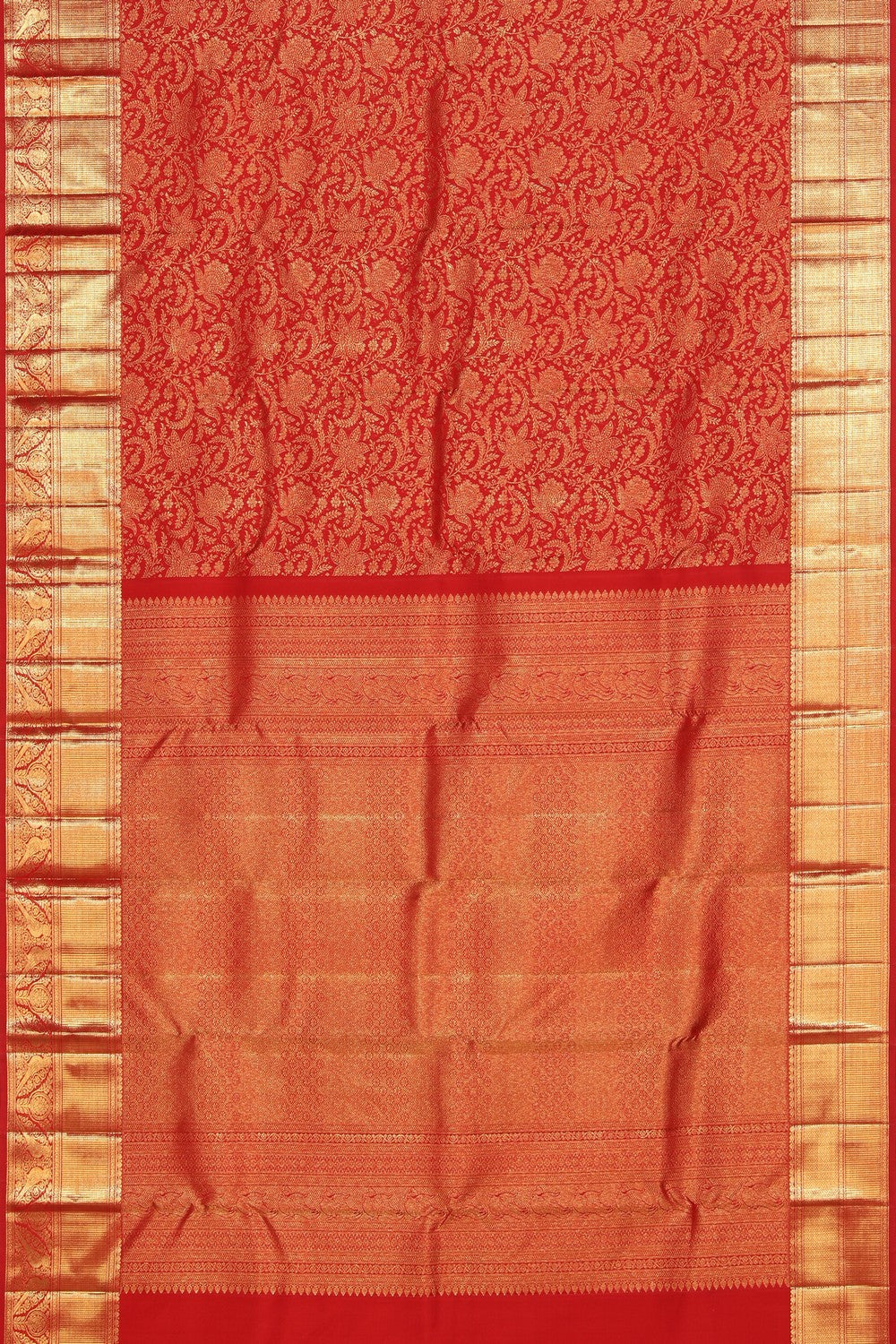 Collection of Kanchipattu Brocade Red Saree in a gallery layout