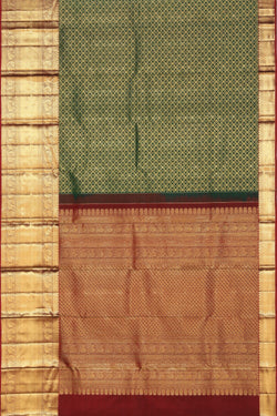 Collection of Kanchipattu Brocade Green Saree in a gallery layout