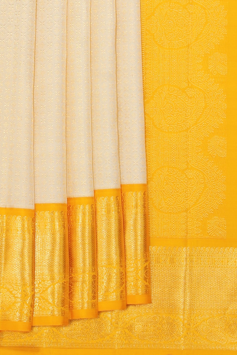 Collection of Kanchipattu Brocade Off-White Saree in a gallery layout