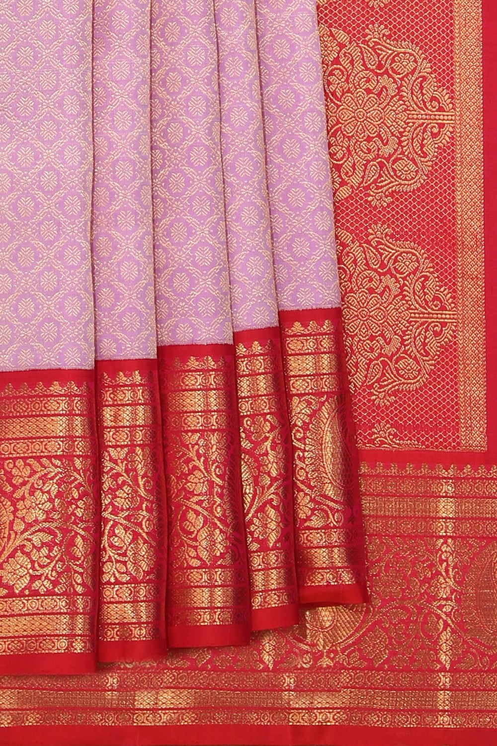 Collection of Kanchipattu Brocade Lavender Saree in a gallery layout