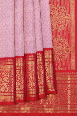 Collection of Kanchipattu Brocade Lavender Saree in a gallery layout