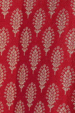 Image of Kanchipattu Pinkish Red Brocade Saree