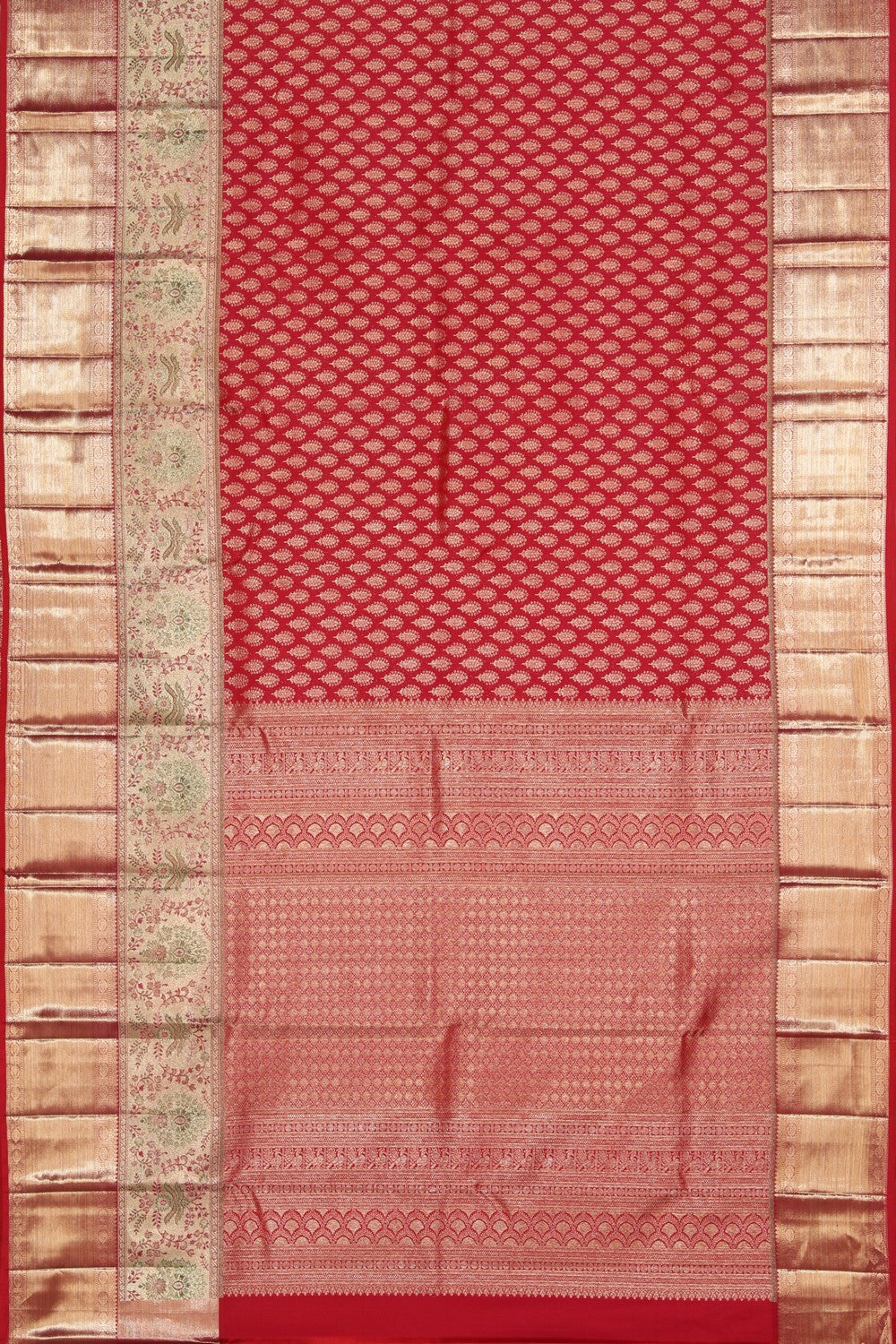 Kanchipattu Pinkish Red Brocade Saree