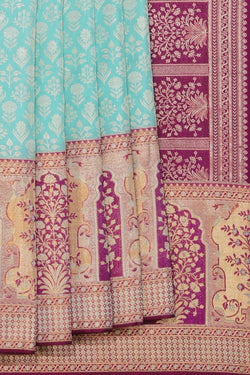 Collection of Kanchipattu Light Blue Brocade Saree in a gallery layout