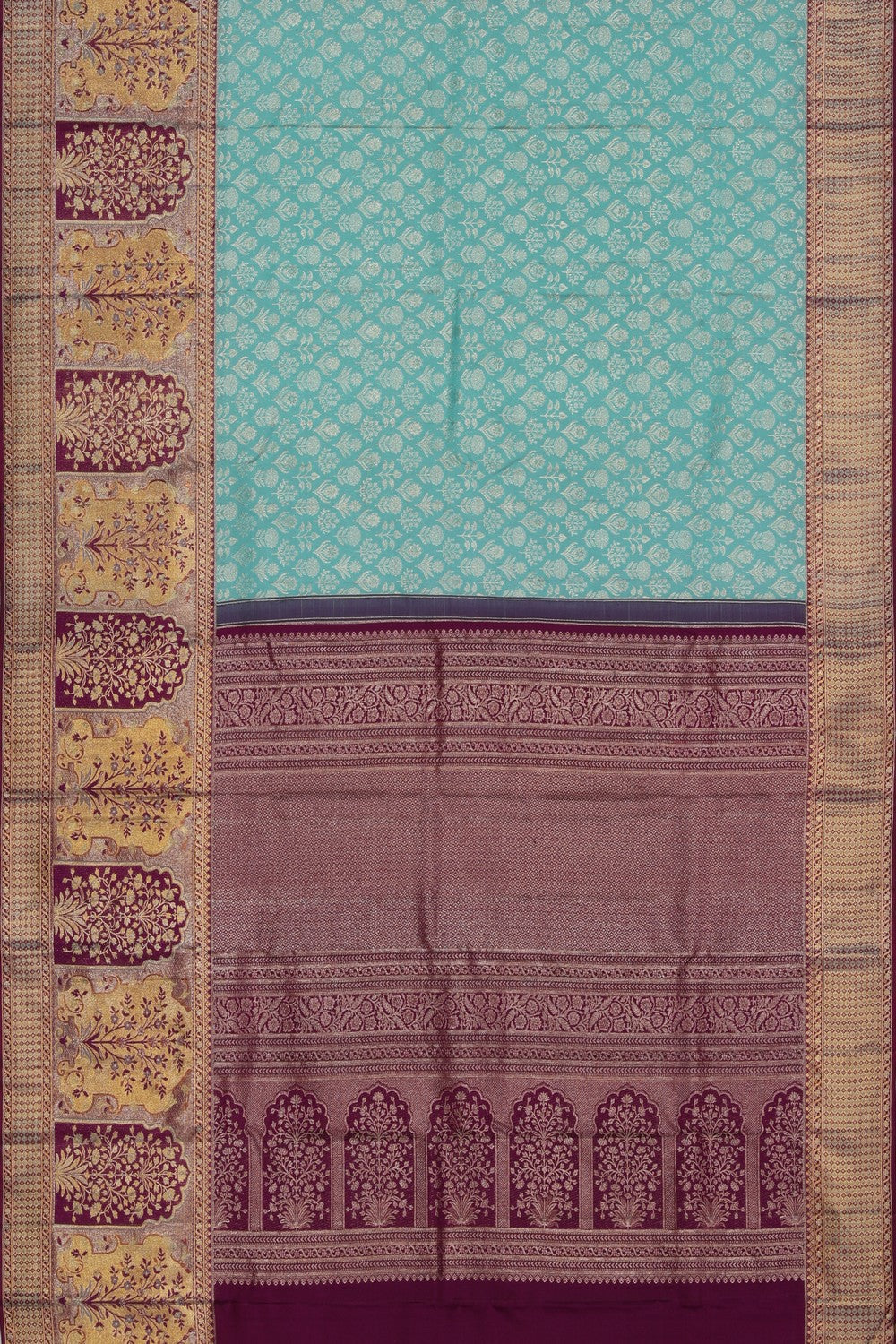 Collection of Kanchipattu Light Blue Brocade Saree in a gallery layout