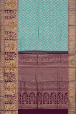 Collection of Kanchipattu Light Blue Brocade Saree in a gallery layout