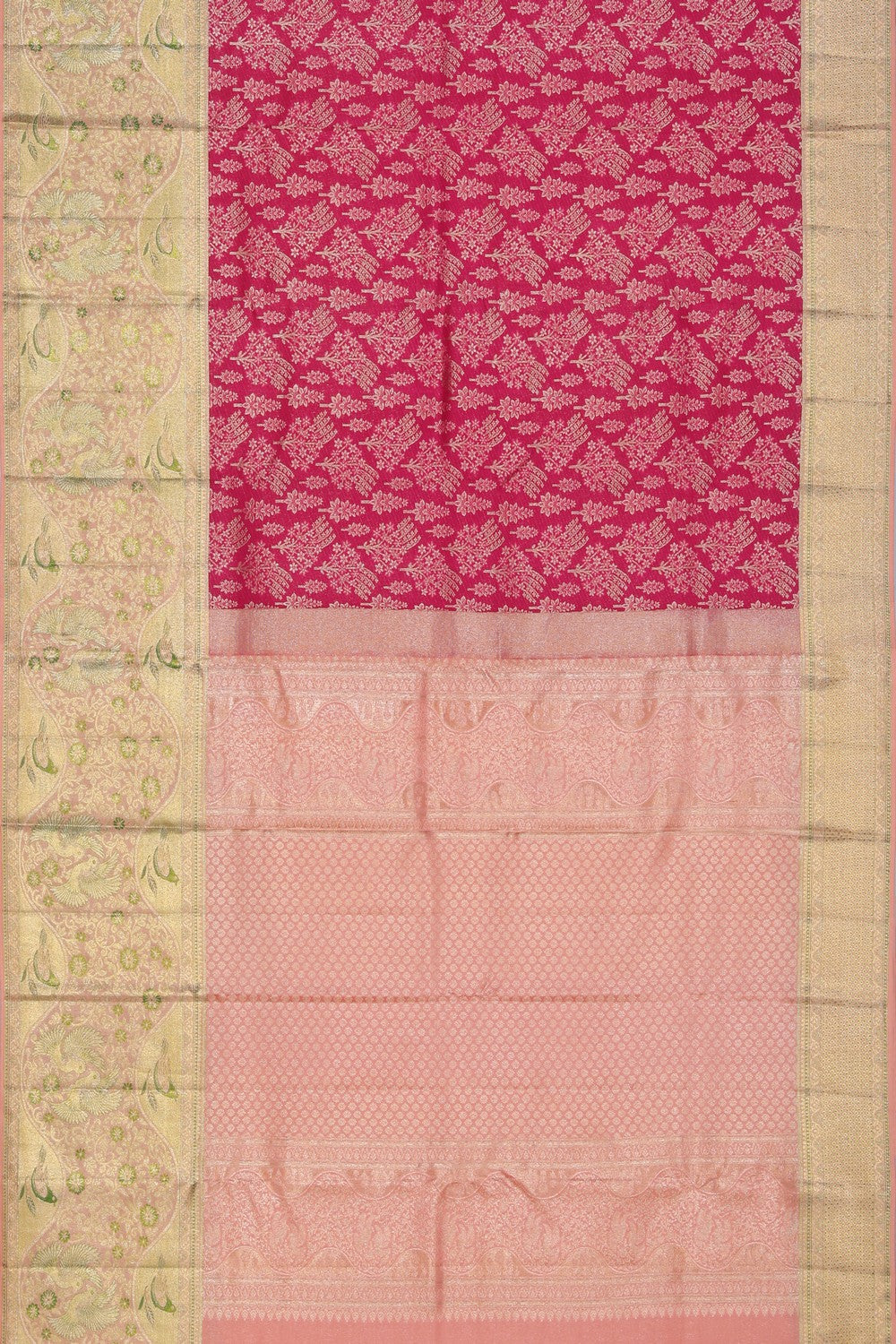 Image of Kanchipattu Rani Pink Brocade Saree