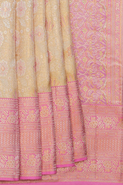 Collection of Kanchipattu Gold Brocade Saree in a gallery layout