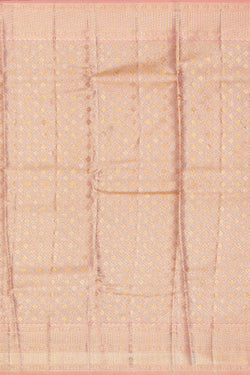 Image of Kanchipattu Peach Brocade Saree