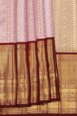 Collection of Kanchipattu Tissue Brocade Pink Saree in a gallery layout