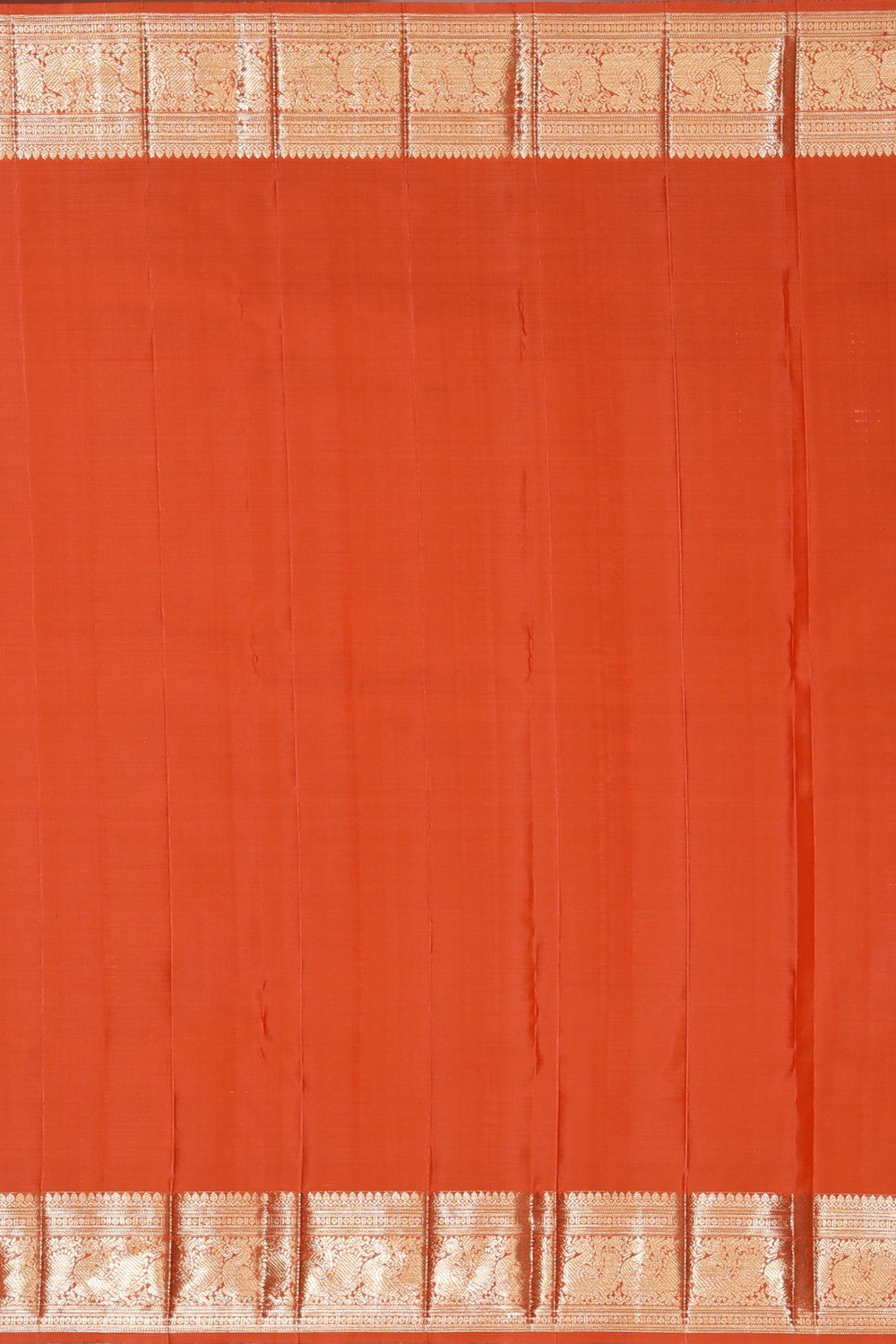 Kanchipattu Brocade Coral Orange Saree