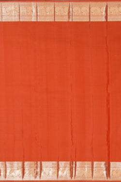 Image of Kanchipattu Brocade Coral Orange Saree