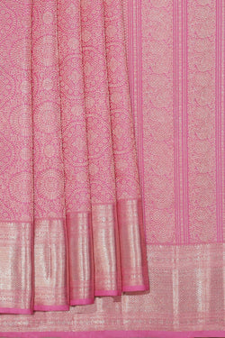 Collection of Kanchipattu Brocade Lavender-Pink Saree in a gallery layout