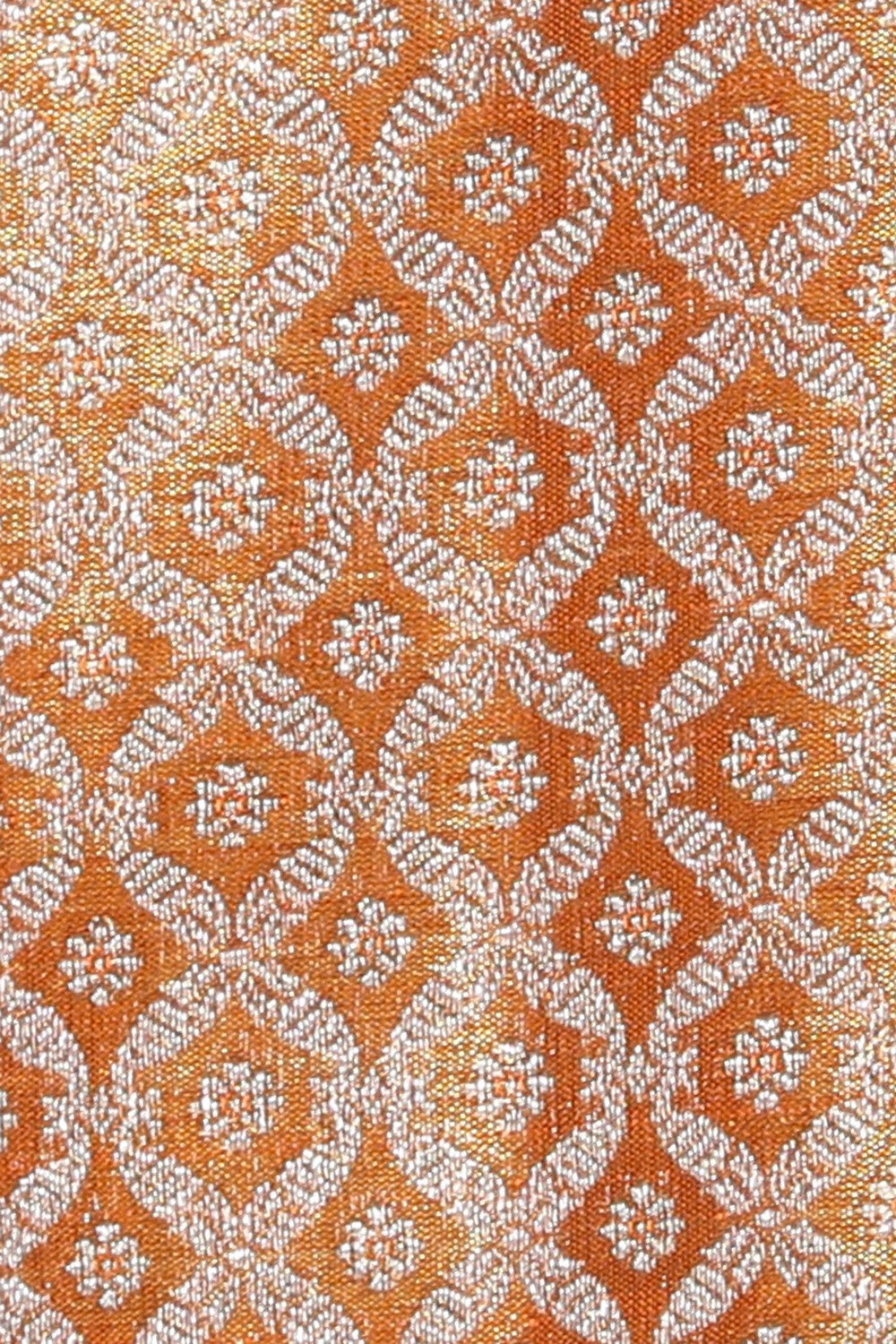 Kanchipattu Tissue Brocade Orange Saree