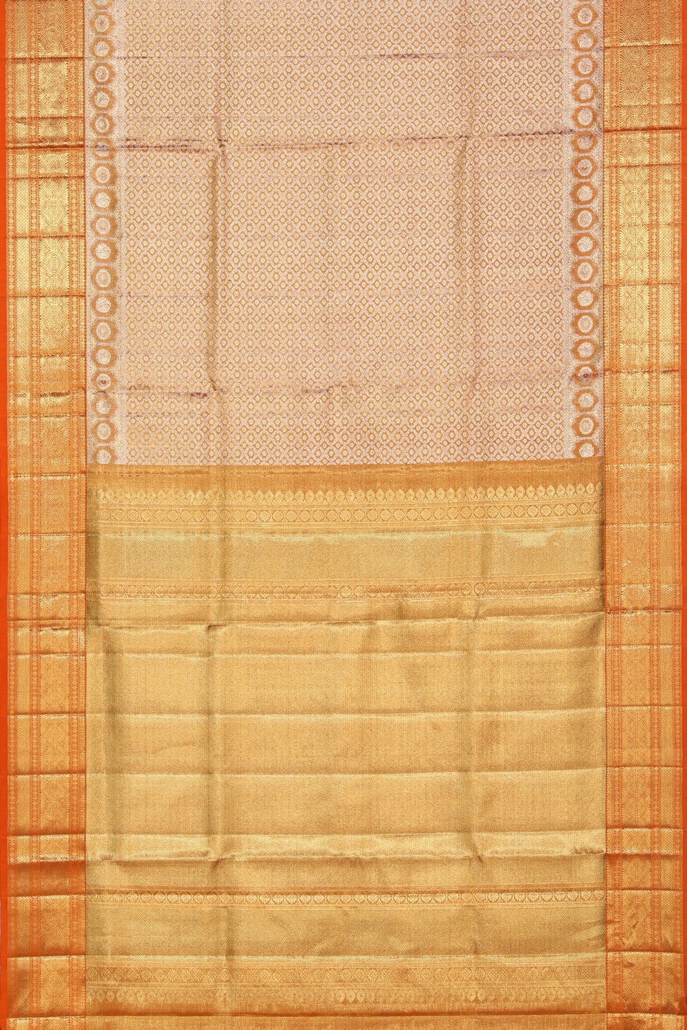 Kanchipattu Tissue Brocade Orange Saree