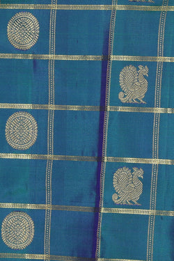 Image of Kanchipattu Peacock Blue Saree