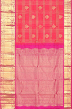 Image of Kanchipattu Dark Peach Pink Saree