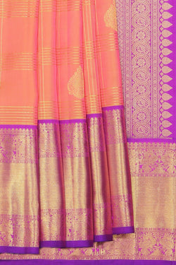 Collection of Kanchipattu Peach Saree in a gallery layout