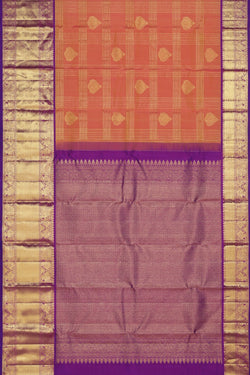 Collection of Kanchipattu Peach Saree in a gallery layout