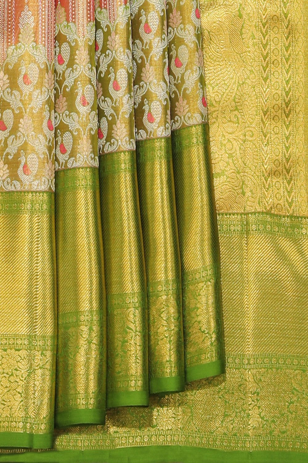 Collection of Kanchipattu Peach Brocade Saree in a gallery layout