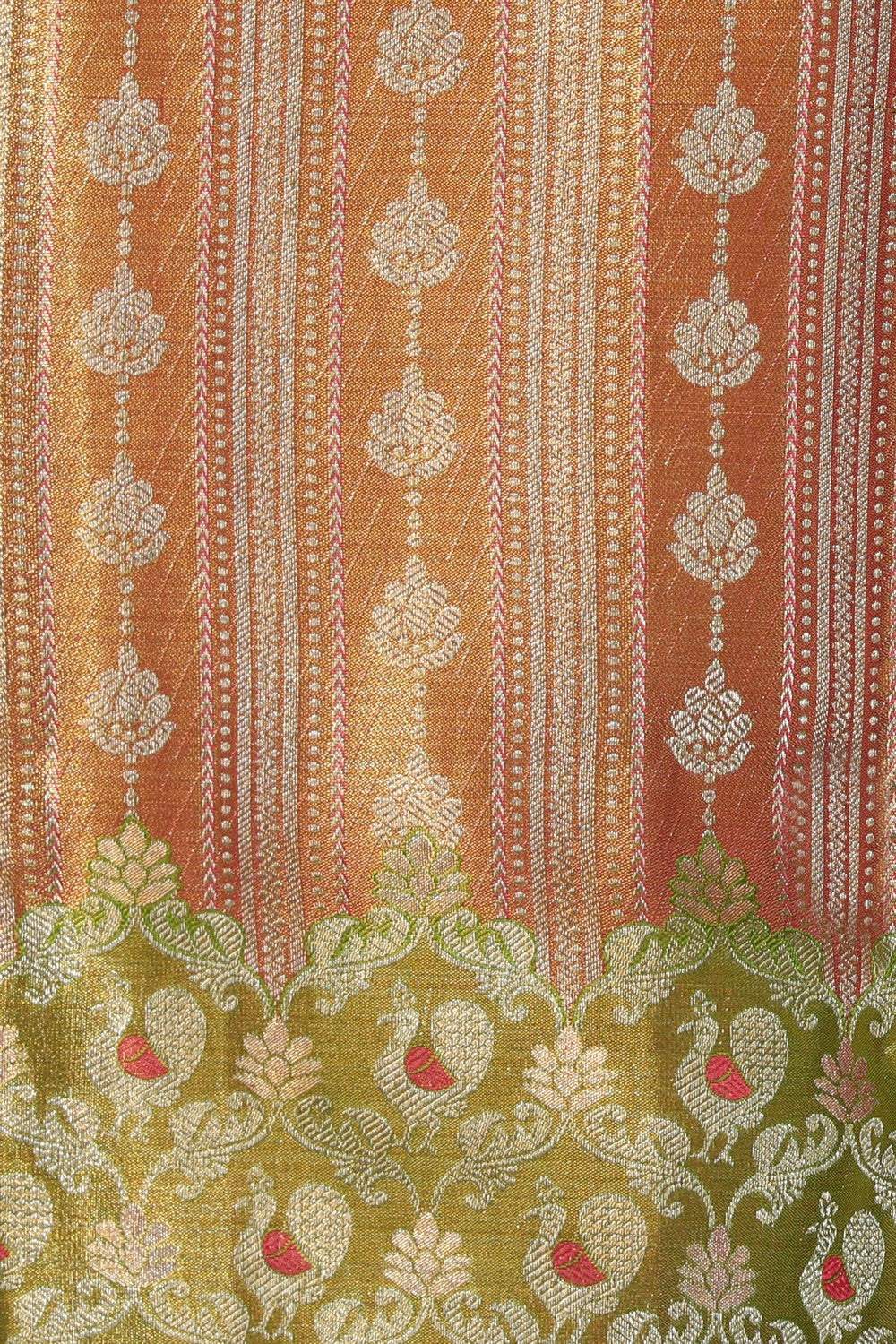 Collection of Kanchipattu Peach Brocade Saree in a gallery layout