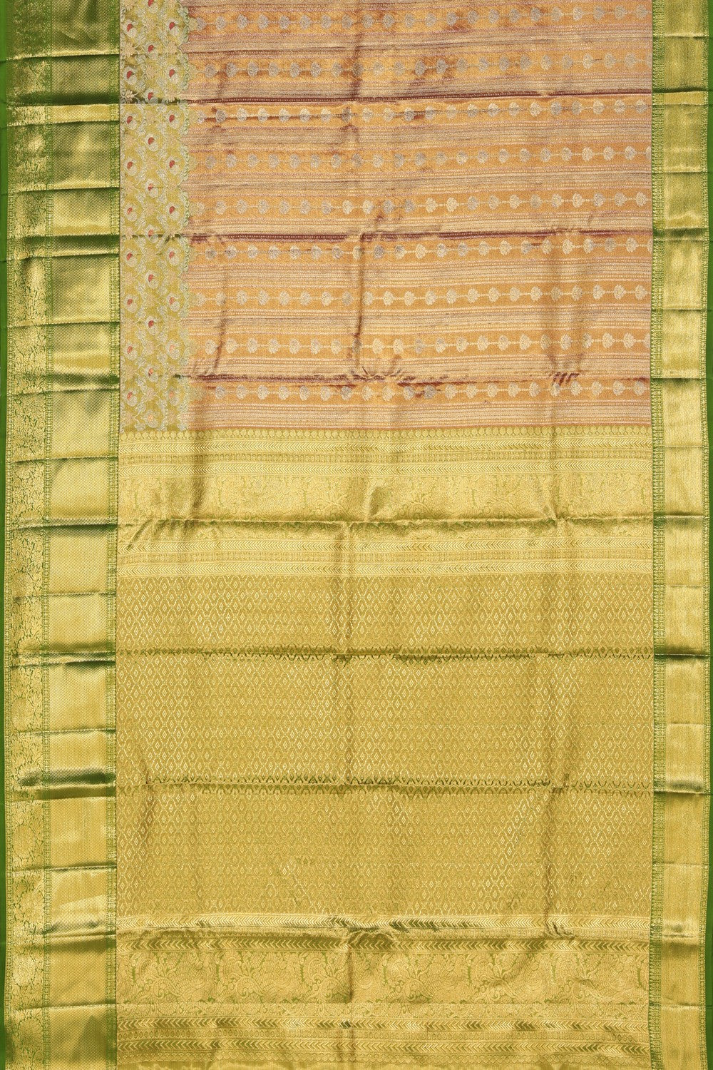 Collection of Kanchipattu Peach Brocade Saree in a gallery layout