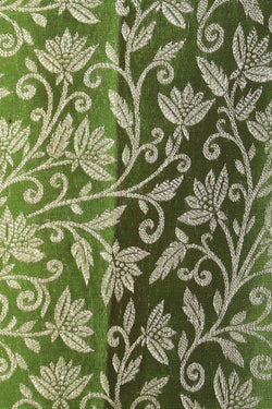 Collection of Kanchipattu Brocade Green Saree in a gallery layout