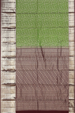 Collection of Kanchipattu Brocade Green Saree in a gallery layout