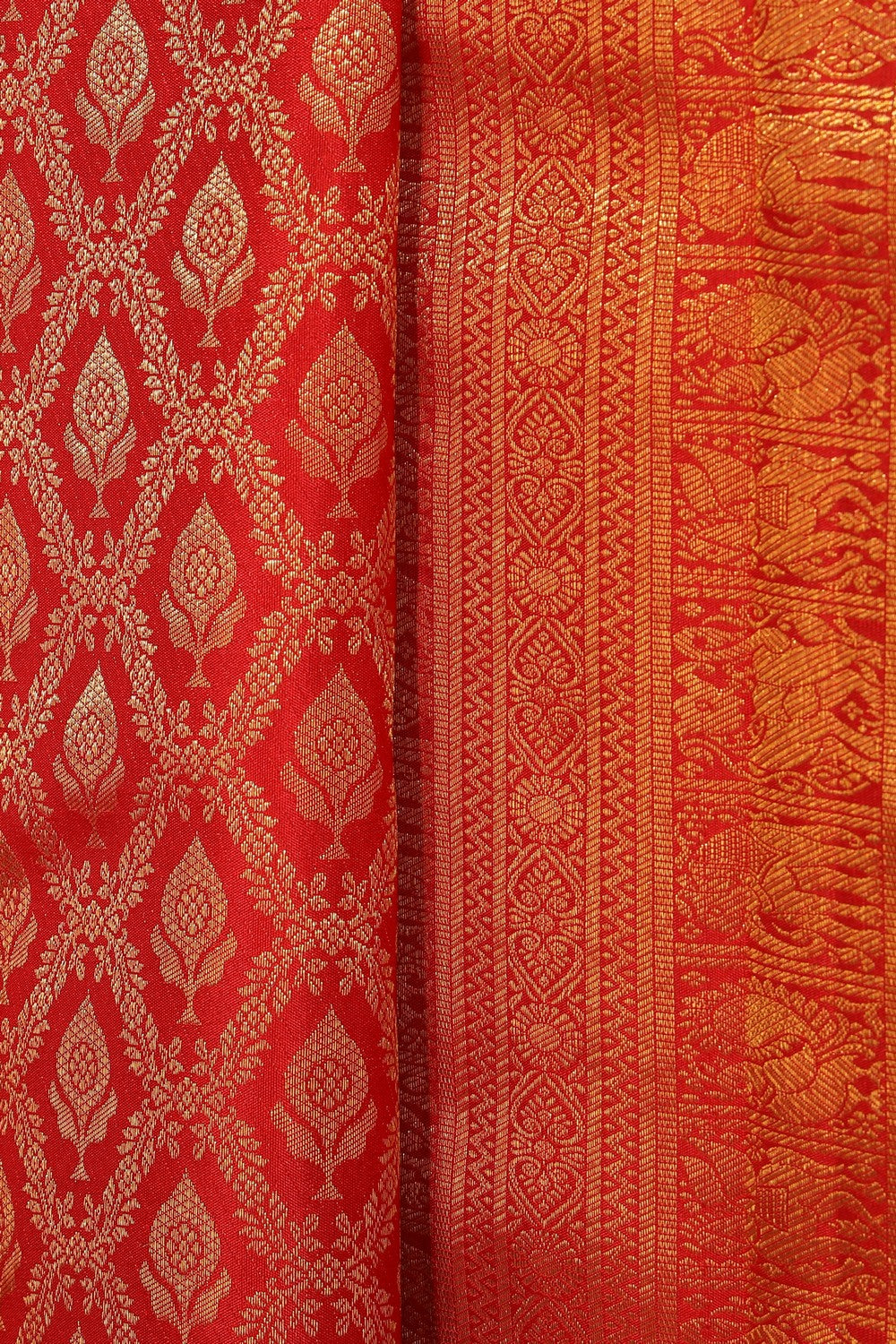 Kanchipattu Brocade Red Saree