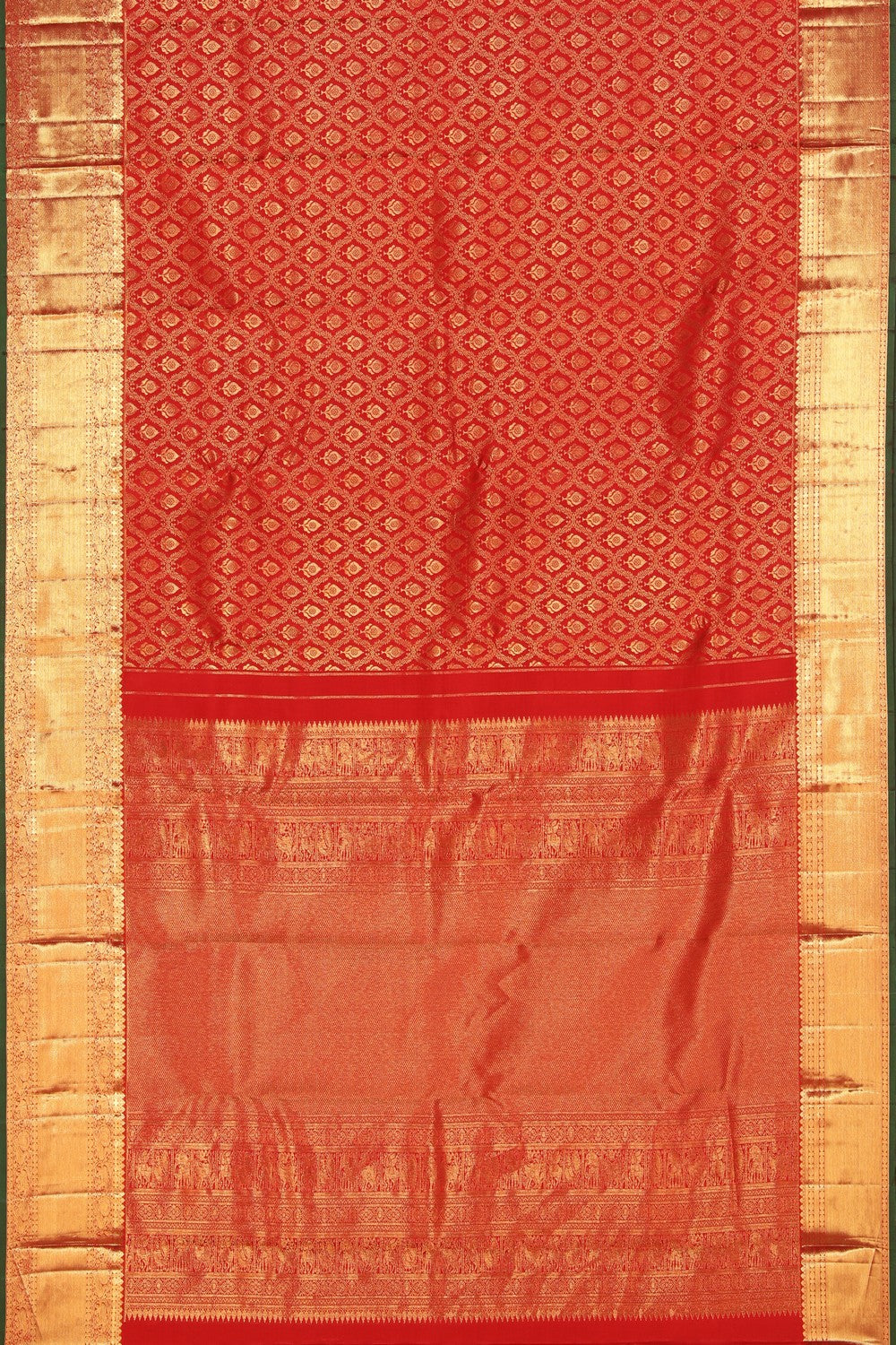 Collection of Kanchipattu Brocade Red Saree in a gallery layout