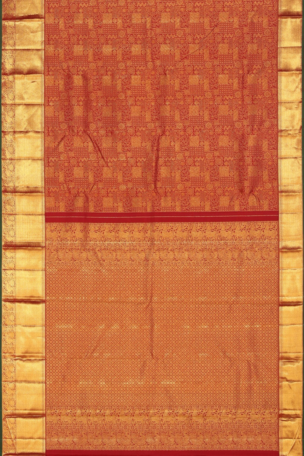 Collection of Kanchipattu Brocade Red Saree in a gallery layout