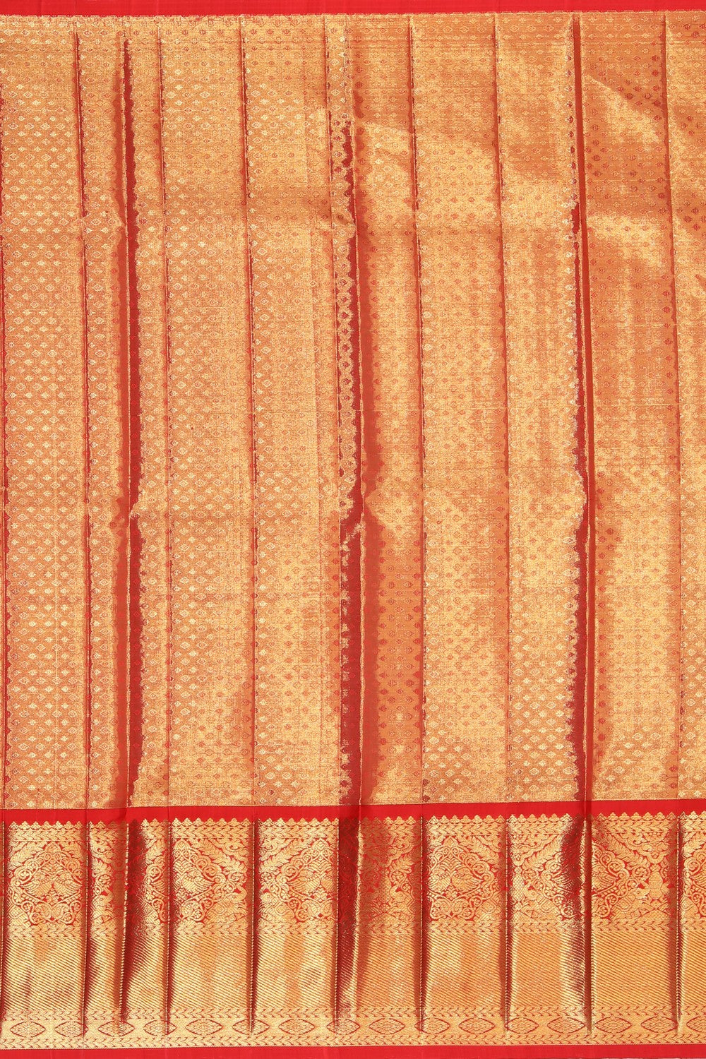 Collection of Kanchipattu Gold Pavada Unstitched Set in a gallery layout